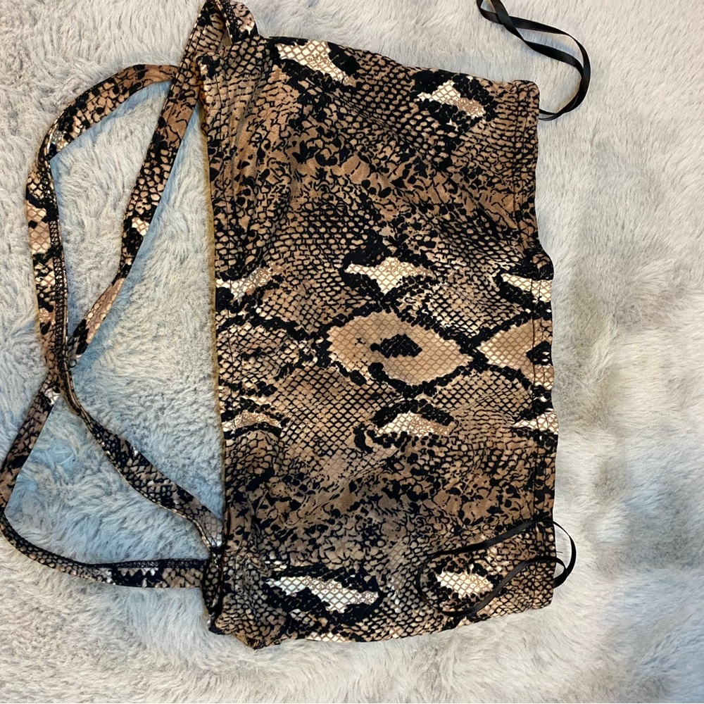 Snake print rap around crop top